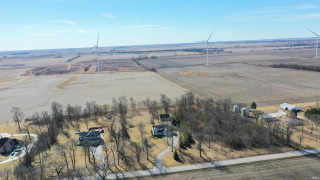 aerial view featuring a rural view