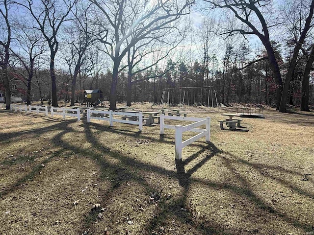 view of yard featuring fence