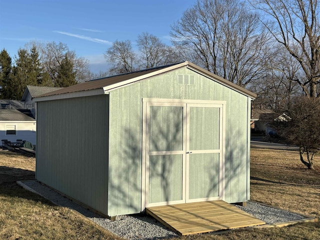 view of shed