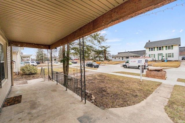 view of patio / terrace featuring a residential view