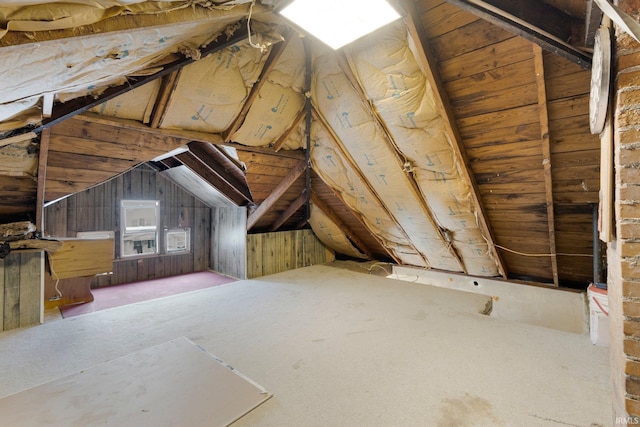 view of unfinished attic