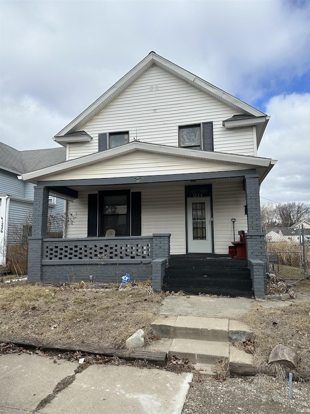 view of front of house with covered porch