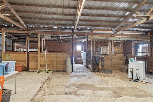 view of stable featuring washer / dryer