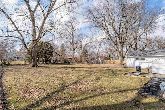 view of yard featuring fence