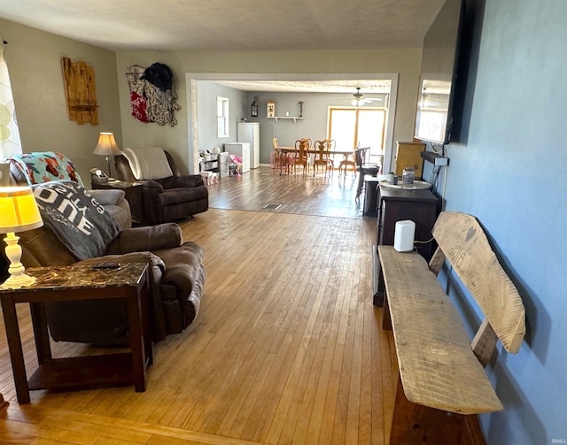 living area featuring wood-type flooring