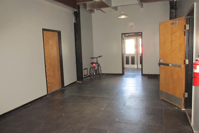 garage with baseboards