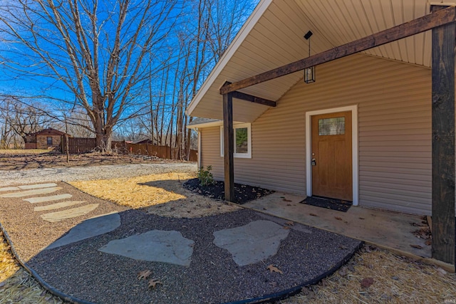 exterior space featuring fence