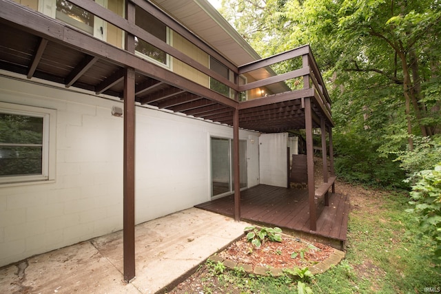 view of patio / terrace featuring a wooden deck