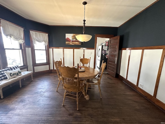 dining area featuring wood finished floors