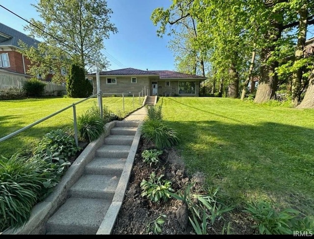 view of yard with fence