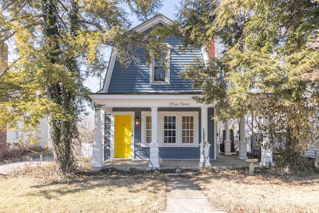 view of front of house featuring covered porch