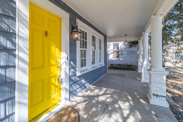 view of patio featuring covered porch