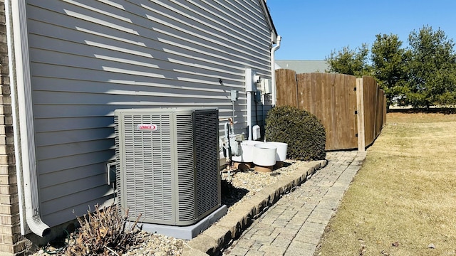 details with cooling unit and fence