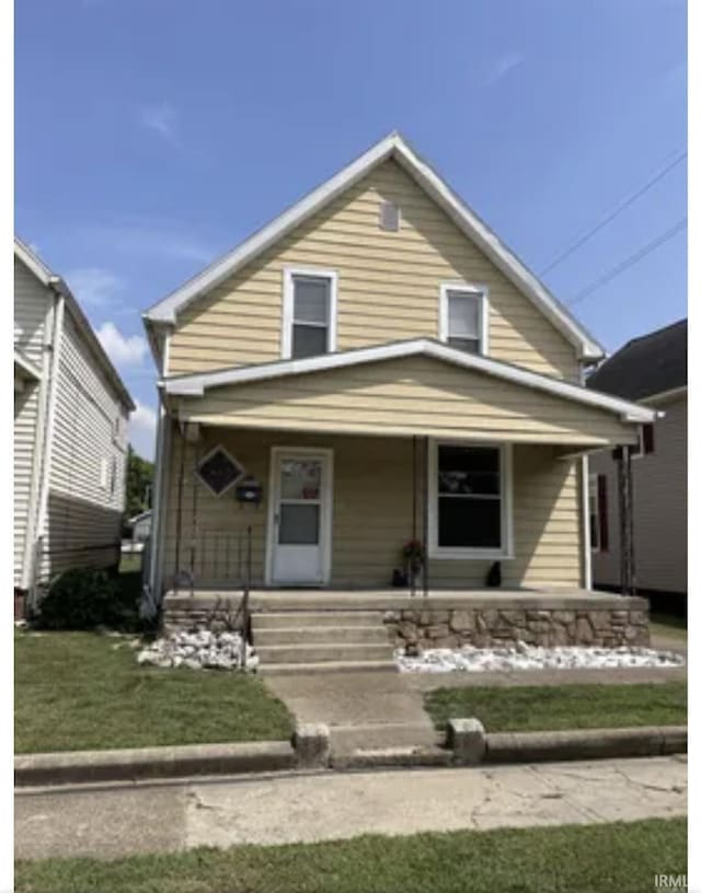 view of front of home with covered porch