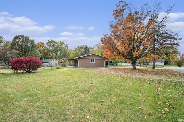 view of yard featuring fence