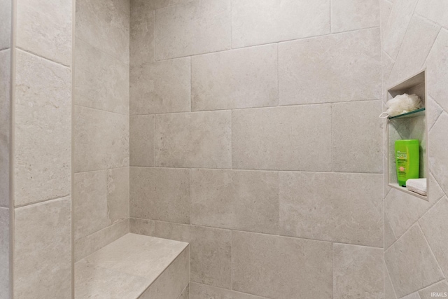 interior details with tiled shower