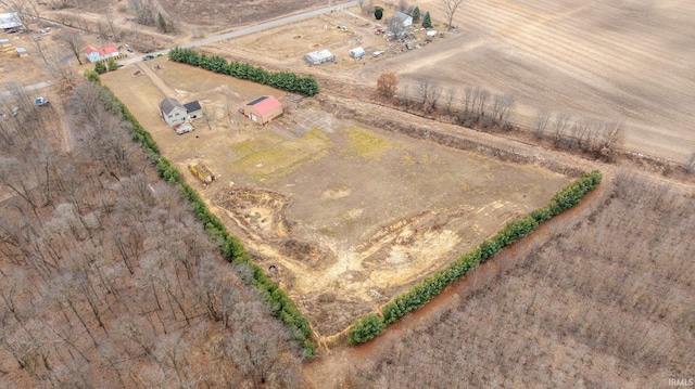 aerial view featuring a rural view