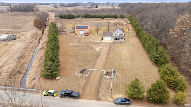 bird's eye view featuring a rural view