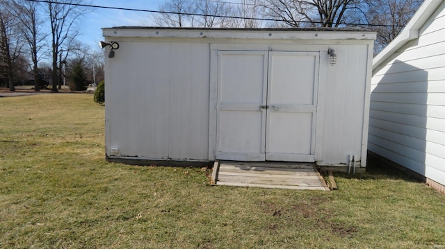 view of shed