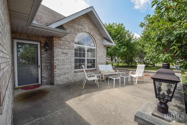 view of patio with an outdoor living space