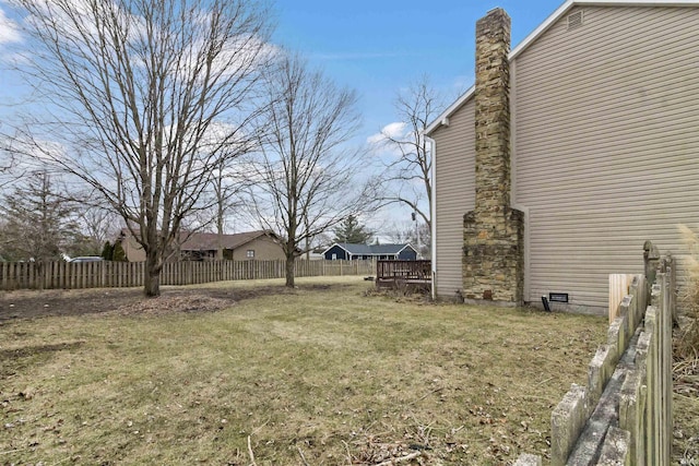 view of yard featuring fence