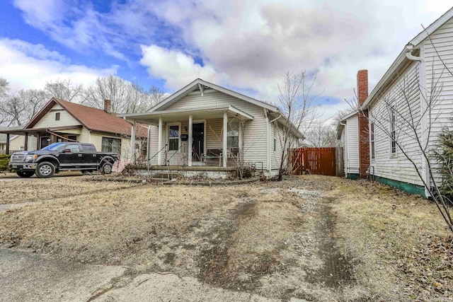 bungalow featuring covered porch