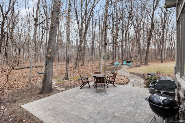 view of patio featuring area for grilling