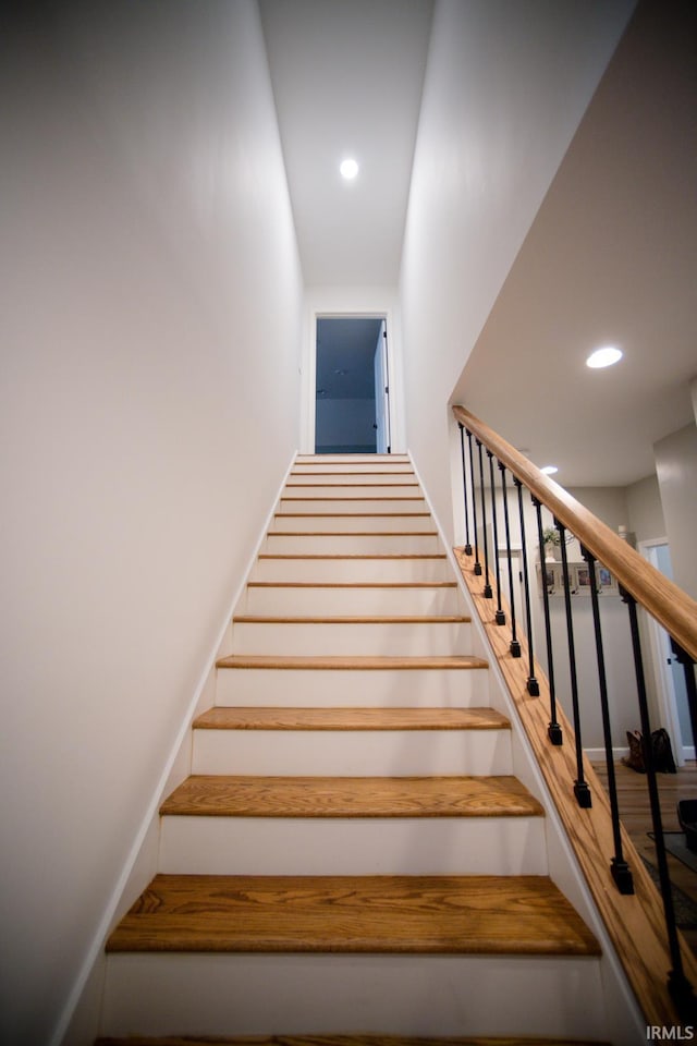 stairway with recessed lighting