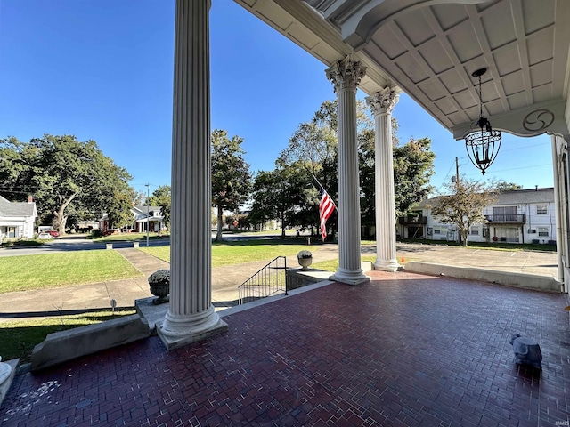 exterior space featuring covered porch