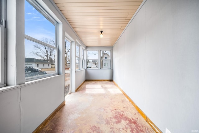 view of unfurnished sunroom