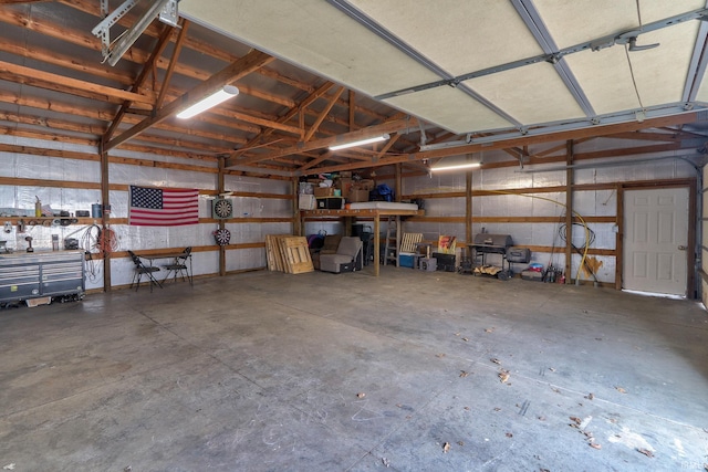 garage featuring metal wall