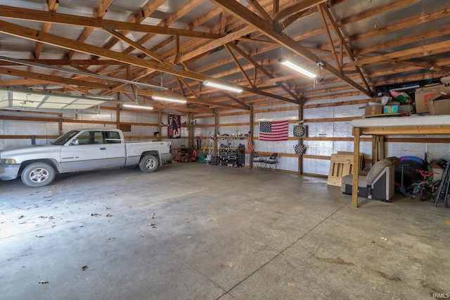 garage featuring metal wall