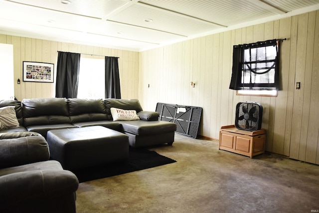 living room with carpet floors