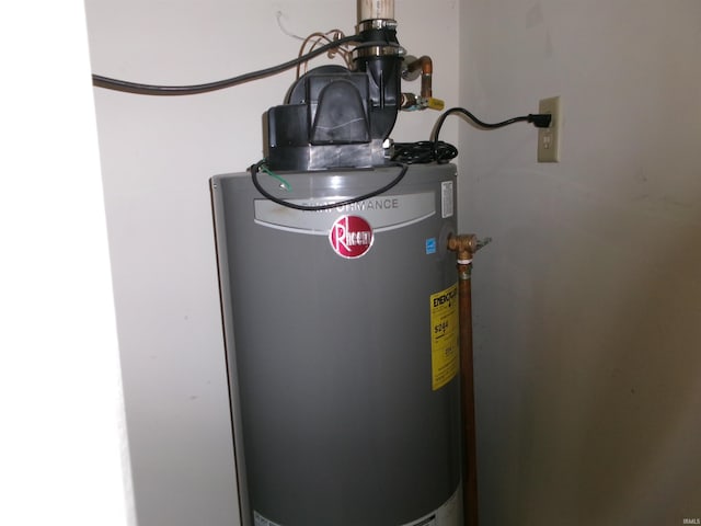 utility room featuring water heater