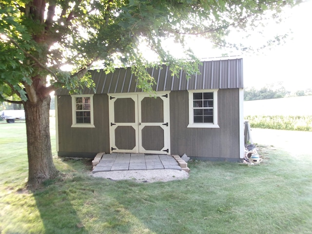 view of shed