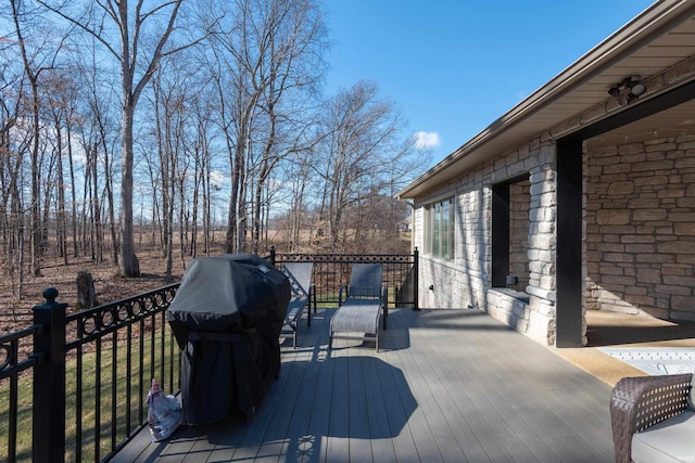 deck with area for grilling