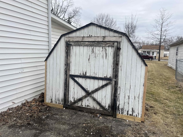 view of shed