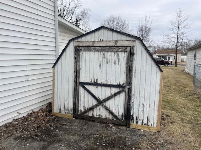 view of shed