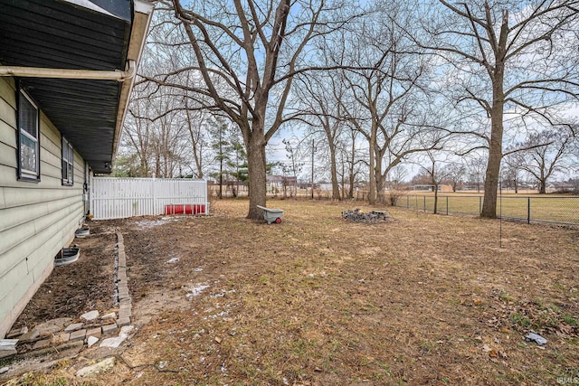 view of yard with fence