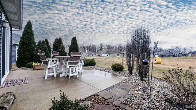 view of patio featuring a residential view