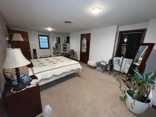 bedroom with carpet and visible vents