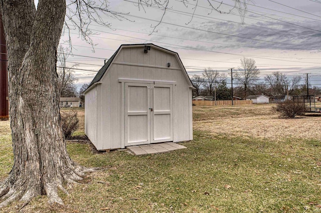 view of shed