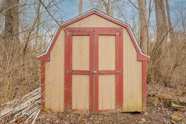 view of shed