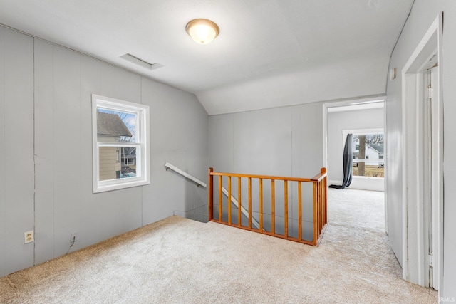 additional living space with lofted ceiling, carpet flooring, and a wealth of natural light