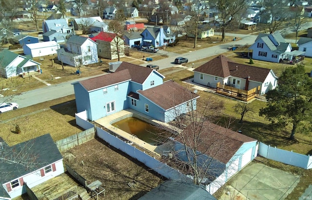 drone / aerial view with a residential view