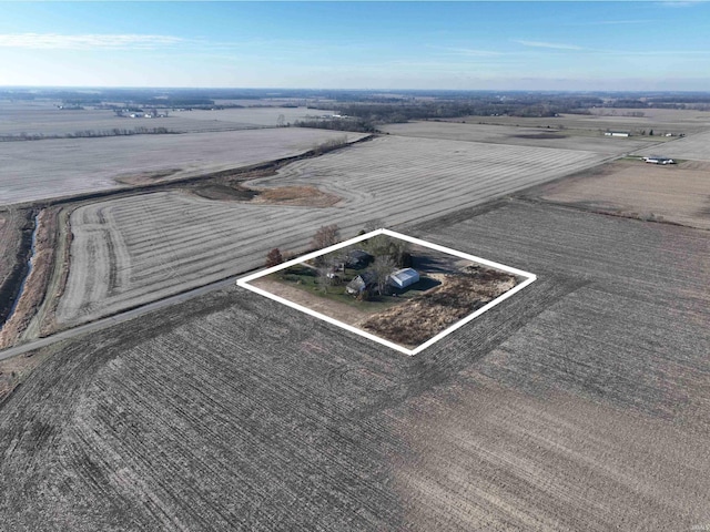 aerial view with a rural view