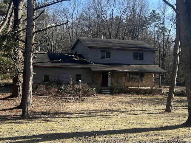 view of front of property with a porch