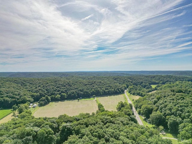 drone / aerial view with a forest view