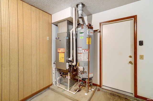 utility room with water heater