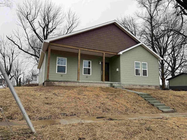 bungalow-style home with covered porch